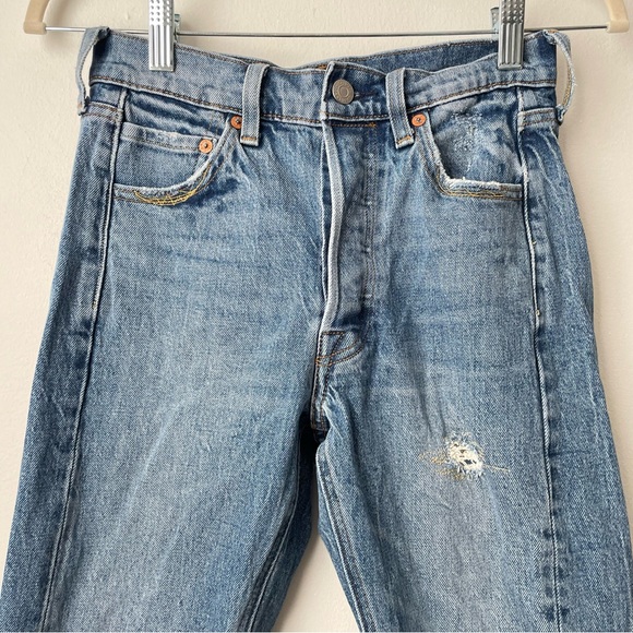 Levi's altered 501 skinny distressed jeans size 24 - Picture 5 of 11